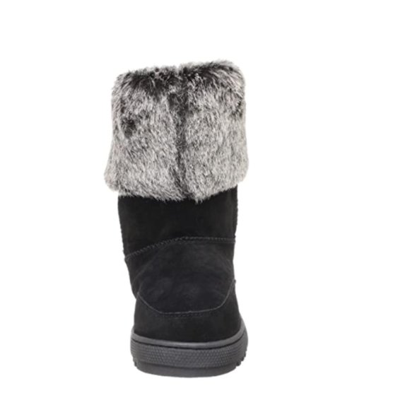 Rampage Women's Allie Faux Shearling Boot,Black Faux Suede,6 - Picture 2 of 4